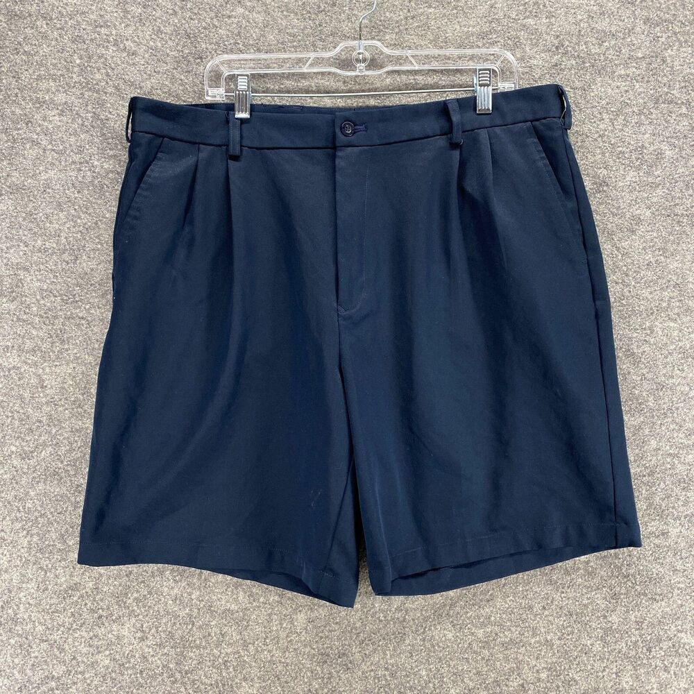 Slazenger Shorts Men 38 Blue Bermuda High Rise Flat Front Pockets Regular Fit